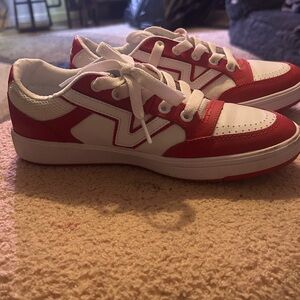 Vans Classic Red and White Low-Tops